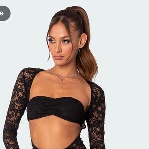 Edikted Black Velvet Scarf Wrap Luxurious Accessory